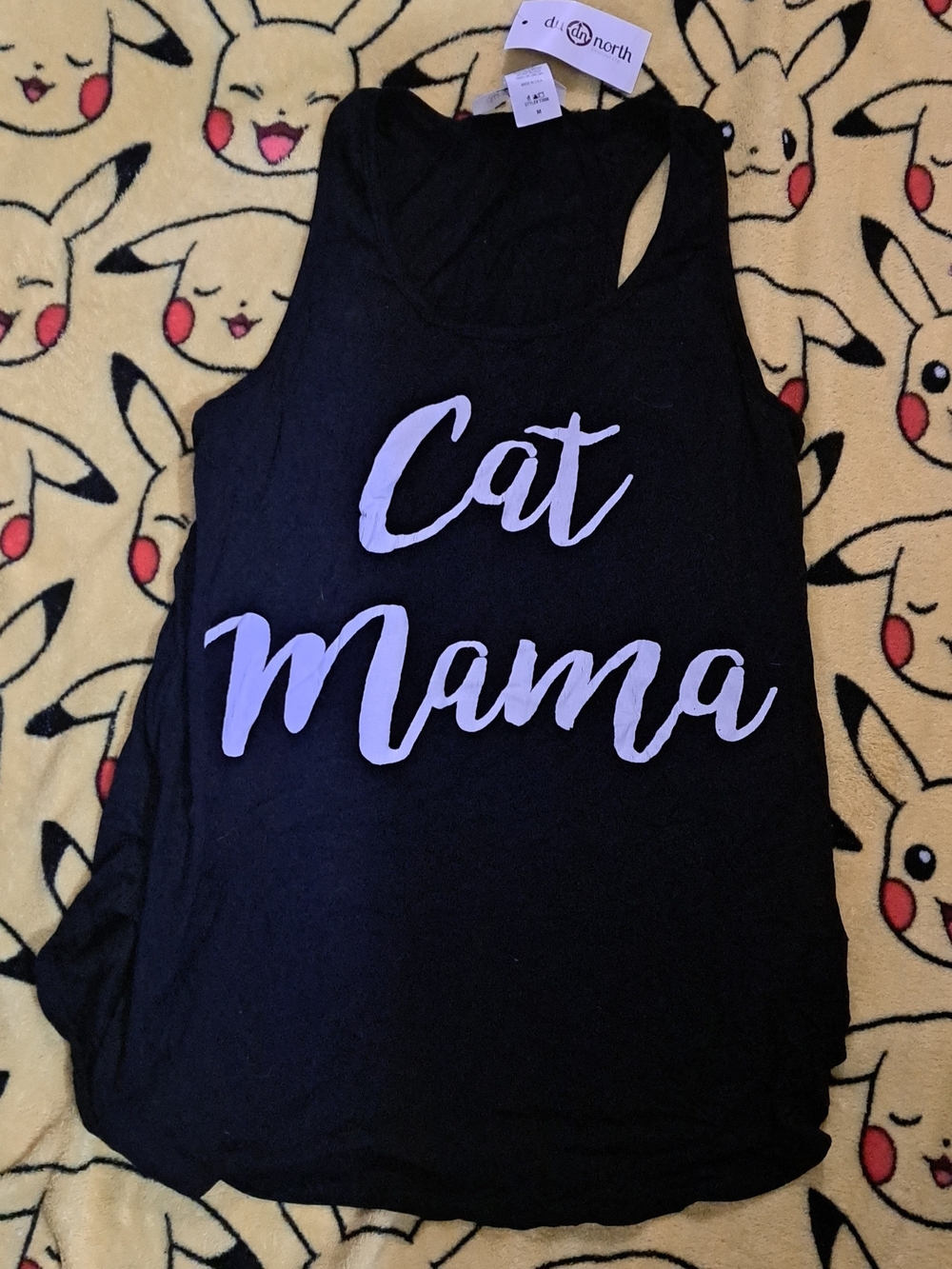 Cat Mama Black Tank Top